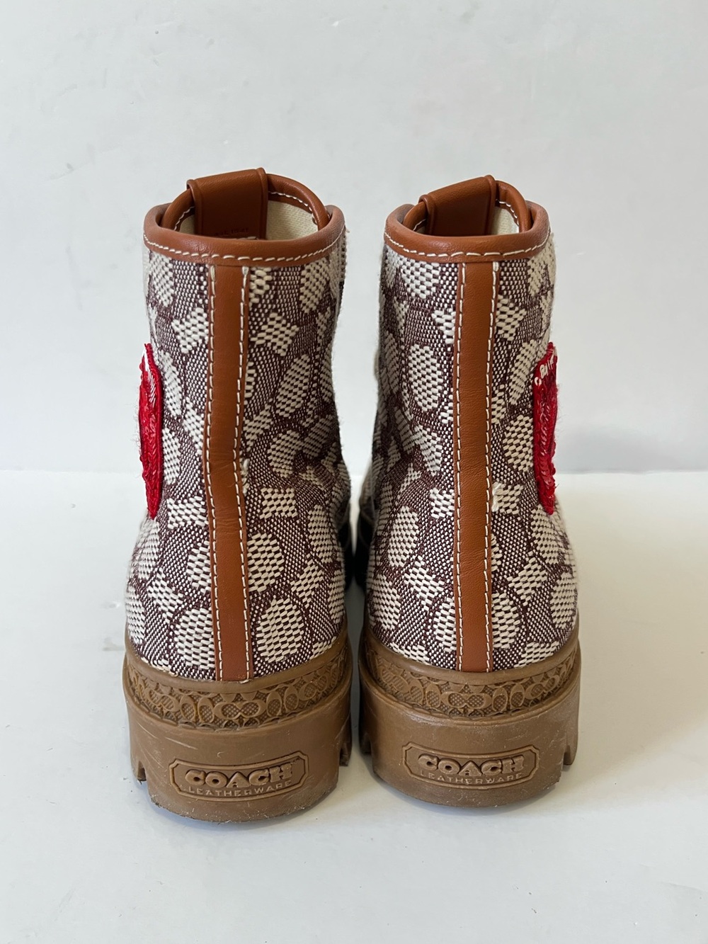 Coach X Tom Wesselmann Trooper Mid Top Boot In Signature Jacquard size 9B - Picture 4 of 11